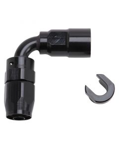 Russell Performance 3/8in SAE Quick Disc Female to -6 Hose Black 90 Degree Hose End buy in USA