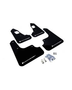 Rally Armor 08-17 Mitsubishi EVO X Black UR Mud Flap w/ White Logo buy in USA