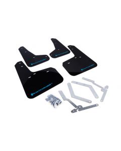 Rally Armor 12-19 Ford Focus ST / 16-19 RS Black UR Mud Flap w/ Nitrous Blue Logo buy in USA