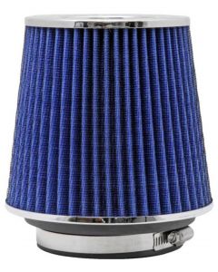 K&N Universal Air Filter Chrome Round Tapered Blue - 4in Flange ID x 1.125in Flange Length x 5.5in H buy in USA