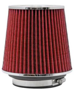 K&N Universal Air Filter Chrome Round Tapered Red - 4in Flange ID x 1.125in Flange Length x 5.5in H buy in USA