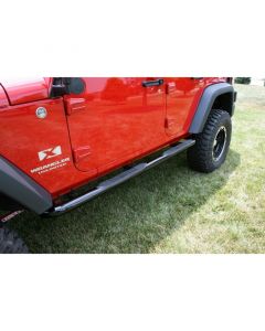 Rugged Ridge 3-In Round Side Steps Black 07-18 4-Door Jeep Wrangler buy in USA