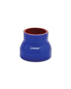 Vibrant 4 Ply Reinforced Silicone Transition Connector - 2.5in I.D. x 2.75in I.D. x 3in long (BLUE) buy in USA