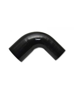 Vibrant 3in ID x 3.5in ID x 4in Long Gloss Black Silicone 90 Degree Transition Elbow buy in USA