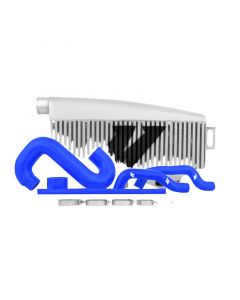 Mishimoto Subaru 02-07 WRX/04-07 STi Top-Mount Intercooler Kit - Powder Coated Silver & Blue Hoses buy in USA