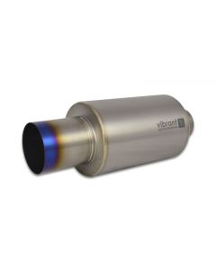 Vibrant Titanium Muffler w/Straight Cut Burnt Tip 3.5in Inlet / 3.5in Outlet buy in USA