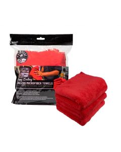 Chemical Guys Happy Ending Ultra Edgeless Microfiber Towel - 16in x 16in - Red - 3 Pack buy in USA