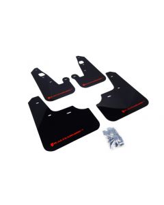 Rally Armor 07-17 Mitsubishi Lancer Black UR Mud Flap w/ Red Logo buy in USA