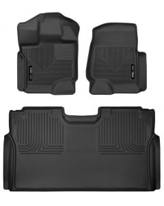 Husky Liners 15-23 Ford F-150 SuperCrew Cab X-Act Contour Front & 2nd Row Seat Floor Liners - Black buy in USA