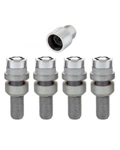 McGard Wheel Lock Bolt Set - 4pk. (Radius Seat) M14X1.5 / 17mm Hex / 28.2mm Shank Length - Chrome buy in USA