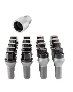 McGard 5 Lug Hex Install Kit w/Locks (Cone Seat Bolt) M14X1.25 / 17mm Hex / 27.5mm Shank L. - Black buy in USA