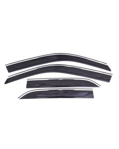 AVS 11-18 Chrysler 300 Ventvisor Low Profile Deflectors 4pc - Smoke w/Chrome Trim buy in USA