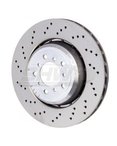 SHW 08-13 BMW M3 4.0L Left Front Cross-Drilled Lightweight Brake Rotor (34112283801) buy in USA