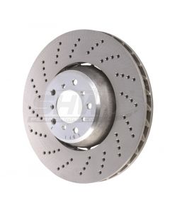 SHW 06-10 BMW M5 5.0L Left Front Cross-Drilled Lightweight Brake Rotor (34112282805) buy in USA