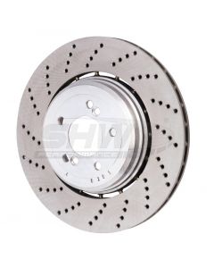 SHW 06-10 BMW M5 5.0L Left Rear Cross-Drilled Lightweight Brake Rotor (34212282807) buy in USA