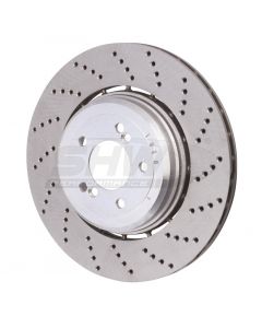 SHW 06-10 BMW M5 5.0L Right Rear Cross-Drilled Lightweight Brake Rotor (34212282808) buy in USA