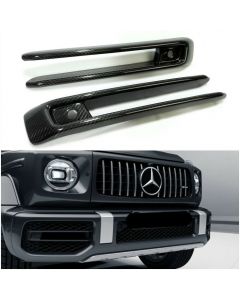 W463A W464 Mercedes G Wagon G Class Genuine Carbon Fiber Front Bumper Fog Lights Covers Insertions Adds-on AMG Style G63 G500 Tuning buy in USA