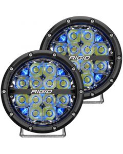 Rigid Industries 360-Series 6in LED Off-Road Spot Beam - Blue Backlight (Pair) buy in USA