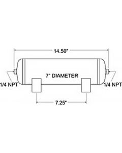 Firestone Air Tank 2 Gallon 7in. x 14.5in. (2) 1/4in. NPT Ports 150 PSI Max - Black (WR17609126) buy in USA