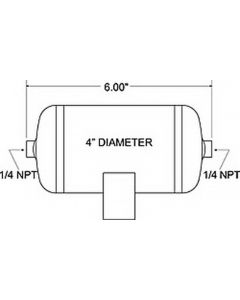 Firestone Air Tank 0.25 Gallon 4in. x 6in. (2) 1/4in. NPT Ports 150 PSI Max - Black (WR17609166) buy in USA