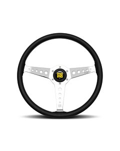 Momo California Steering Wheel 360 mm - Black Leather/White Stitch/Pol Spokes buy in USA