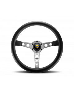 Momo Prototipo Steering Wheel 350 mm - Black Leather/Wht Stitch/Brshd Spokes buy in USA