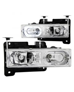 ANZO 1988-1998 Chevrolet C1500 Crystal Headlights Chrome w/ Halo buy in USA