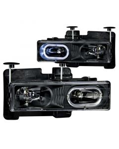 ANZO 1988-1998 Chevrolet C1500 Crystal Headlights Black w/ Halo buy in USA