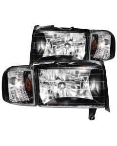 ANZO 1994-2001 Dodge Ram Crystal Headlights Black buy in USA