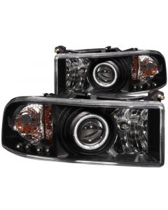 ANZO 1994-2001 Dodge Ram Projector Headlights w/ Halo Black buy in USA