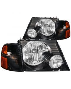 ANZO 2002-2005 Ford Explorer Crystal Headlights Black w/ Corner Lights 2pc buy in USA