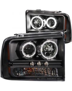 ANZO 2005-2007 Ford Excursion Projector Headlights w/ Halo Black w/ LED Strip (CCFL) 1pc buy in USA