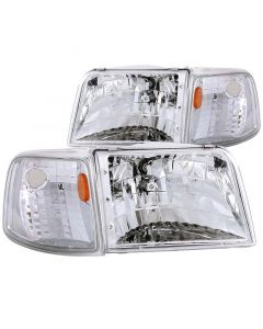 ANZO 1993-1997 Ford Ranger Crystal Headlights Chrome w/ Corner Lights 2pc buy in USA