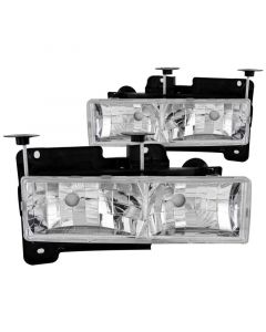 ANZO 1988-1998 Chevrolet C1500 Crystal Headlights Chrome w/o Bulbs buy in USA