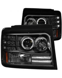 ANZO 1992-1996 Ford F-150 Projector Headlights w/ Halo Black w/ Side Markers and Parking Lights buy in USA