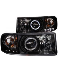 ANZO 1994-2001 Dodge Ram Projector Headlights w/ Halo Black buy in USA