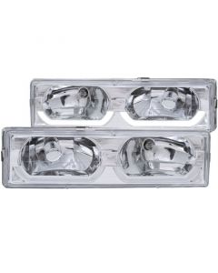 ANZO 1988-1998 Chevrolet C1500 Crystal Headlights Chrome w/ Low - Brow buy in USA