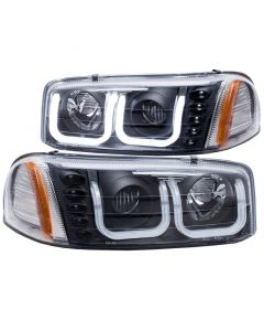 ANZO 1999-2006 Gmc Sierra 1500 Projector Headlights w/ U-Bar Black buy in USA