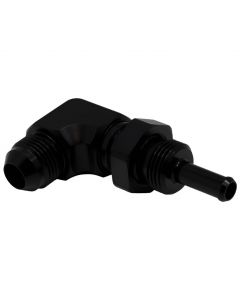 DeatschWerks 8AN Male Flare to 5/16in Male Barb Bulkhead Adapter 90-Degree - Anodized Matte Black buy in USA