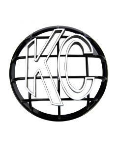 KC HiLiTES 6in. Round ABS Stone Guard for Apollo Lights (Single) - Black w/White KC Logo buy in USA