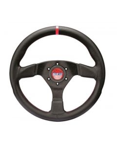 Sparco Steering Wheel R383 Champion Black Leather / Red Stiching buy in USA