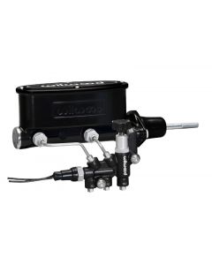 Wilwood HV Tandem M/C Kit w L/H Bracket & Prop Valve - 7/8in Bore Black-W/Pushrod buy in USA