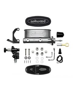 Wilwood HV Tandem M/C Kit w L/H Bracket & Prop Valve - 15/16in Bore-W/Pushrod - Early Mustang buy in USA