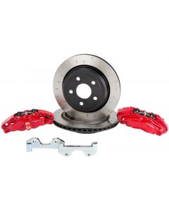 Alcon 2007+ Jeep JK-JL 330x22mm Rotors 4-Piston Red Calipers Rear Brake Kit (Includes Brake Lines) buy in USA