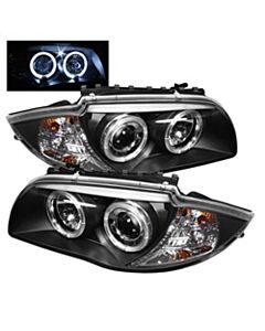 Spyder BMW E87 1-Series 08-11 Projector Headlights LED Halo Black High H1 Low H7 PRO-YD-BMWE87-HL-BK buy in USA