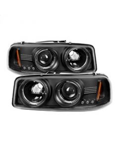 Spyder GMC Sierra 1500/2500/3500 99-06 Projector Headlights LED Halo LED Black PRO-YD-CDE00-HL-BK buy in USA