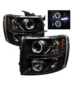 Spyder Chevy Silverado 1500 07-13 Projector Headlights LED Halo LED Blk PRO-YD-CS07-HL-BK buy in USA