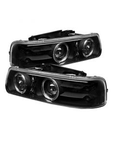 Spyder Chevy Silverado 1500/2500 99-02 Projector Headlights LED Halo LED Black PRO-YD-CS99-HL-BK buy in USA