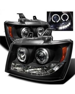 Spyder Chevy Suburban 1500 07-14 Projector Headlights LED Halo LED Blk PRO-YD-CSUB07-HL-BK buy in USA