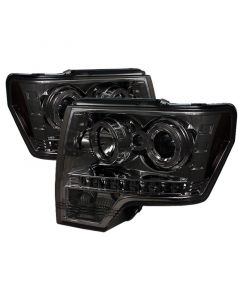 Spyder Ford F150 09-14 Projector Headlights Halogen Model- LED Halo LED Smke PRO-YD-FF15009-HL-SM buy in USA